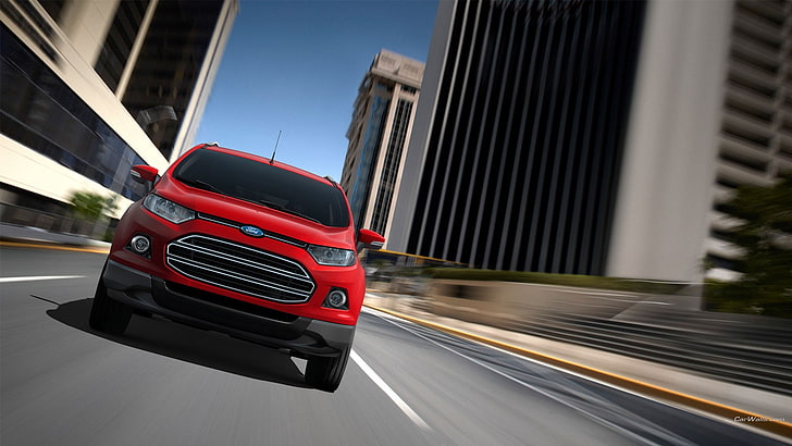 red Ford Ecosport SUV, Ford EcoSport, Ford, red cars, vehicle, car, HD wallpaper