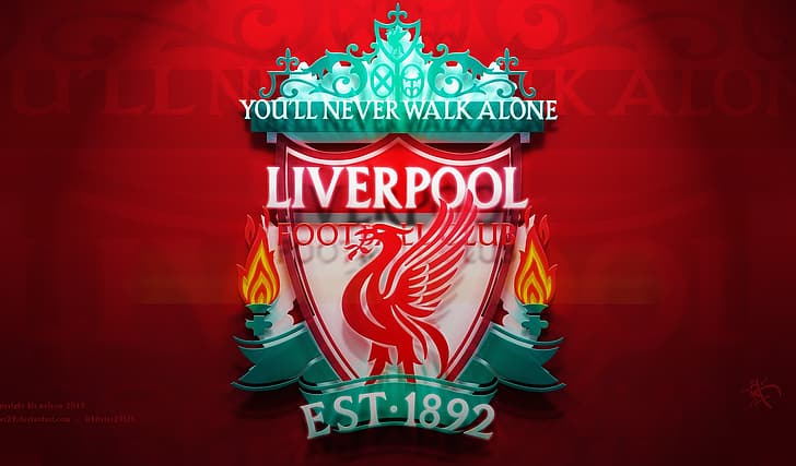 Liverpool FC, Futebol, Liverpool, vermelho, arte digital, YNWA, HD papel de parede