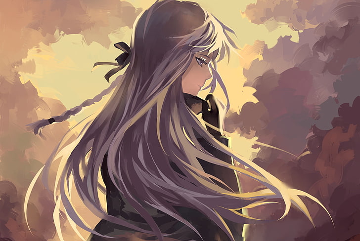 female gray long haired anime character illustration, moscyan, danganronpa, kirigiri kyouko, anime, art, HD wallpaper