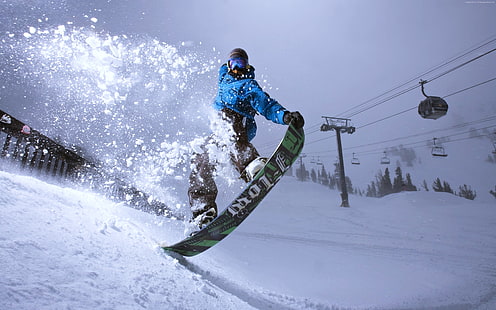 winter, Extreme snowboarding, snow, jump, HD wallpaper HD wallpaper