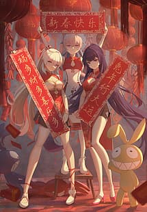 Honkai Impact 3rd, Bronya Zaychik, Kiana Kaslana, Raiden Mei, 애니메이션 소녀들, HD 배경 화면 HD wallpaper