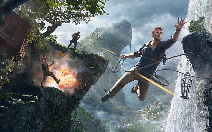 Sony PS4 Uncharted wallpaper, Uncharted 4: A Thief's End, Nathan Drake, วิดีโอเกม, Naughty Dog, วอลล์เปเปอร์ HD