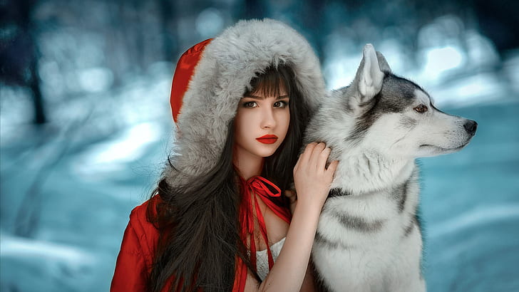 Husky Siberiano Lina & Lily Bufanda Fular Mujer con estampado de Perros 