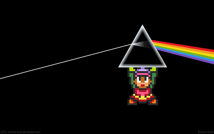 Cartoon-Figur mit Prisma Illustration, die Legende von Zelda, Link, Pixel, Videospiele, HD-Hintergrundbild