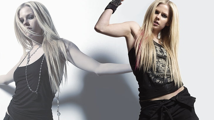 Avril Lavigne, koltuk altı, kollar yukarı, kadınlar, şarkıcı, ünlü, kolaj, HD masaüstü duvar kağıdı