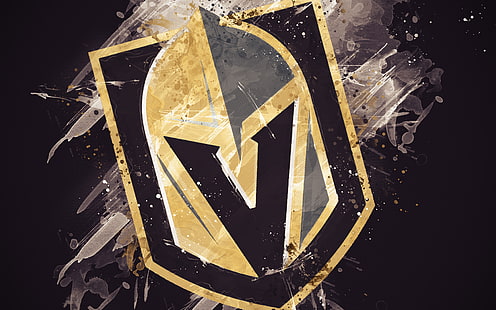 Hockey, Vegas Golden Knights, emblema, logotipo, NHL, Fondo de pantalla HD HD wallpaper