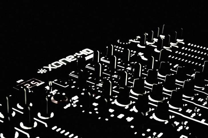 DJ, sound mixers, artwork, black, music, dark, HD wallpaper