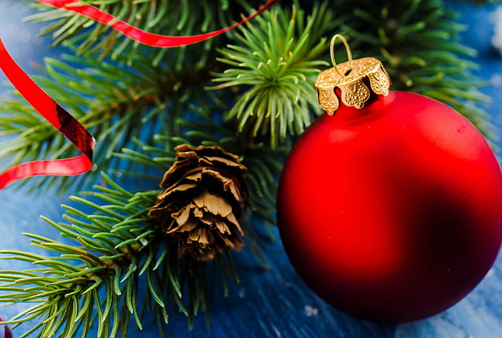 休日クリスマスボール松ぼっくり、その他、休日、クリスマス、クリスマスボール、ボール、松ぼっくり、 HDデスクトップの壁紙