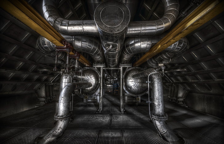 industrial, pipes, HD wallpaper