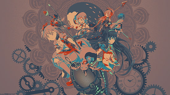 Sfondo di Puella Magi Madoka Magica, Mahou Shoujo Madoka Magica, anime girls, anime, Kaname Madoka, Akemi Homura, Sfondo HD HD wallpaper