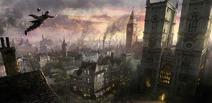 Jacob Frye Assassins Creed London Assassins Creed Syndicate Big Ben videospel digital konst stadsbild, HD tapet