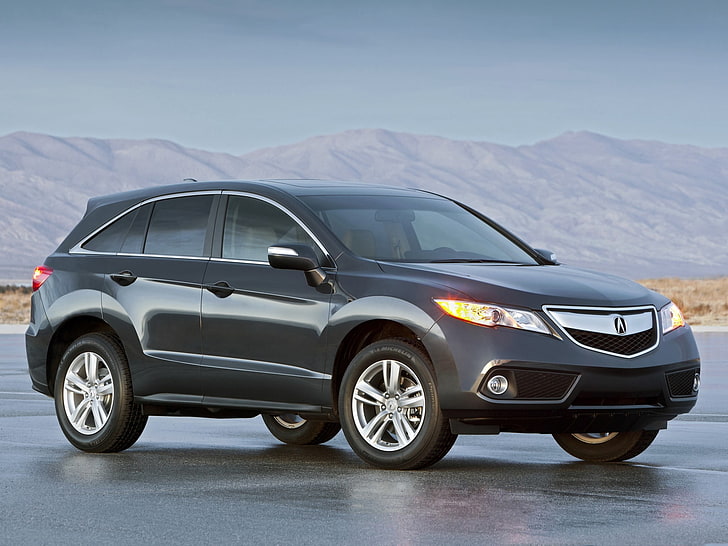 gray Acura SUV, acura, rdx, 2012, black, side view, jeep, cars, nature, mountains, HD wallpaper