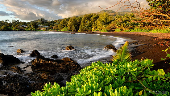 Côte de Hana, Maui, Hawaï, Îles, Fond d'écran HD HD wallpaper