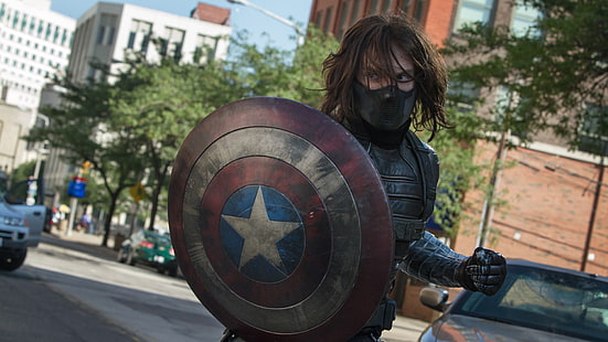 Captain America Marvel The Winter Soldier Shield Bucky Barnes HD, captain america winter soldier, movies, the, winter, marvel, america, captain, soldier, shield, bucky, barnes, HD wallpaper HD wallpaper