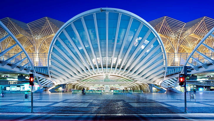 Gare d'Oriente, Lisbonne, Portugal, Gare d'Oriente, Lisbonne, Portugal, Fond d'écran HD