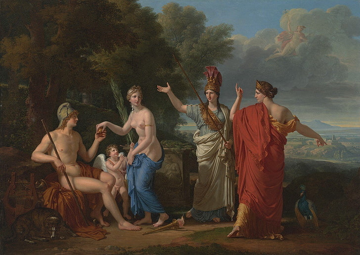 Arte Clássica, Mitologia Grega, Julgamento de Paris, pintura, Putti, HD papel de parede