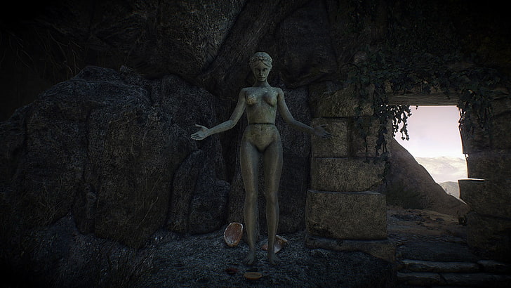 estátua de mulher, The Witcher 3: Wild Hunt, videogame, HD papel de parede