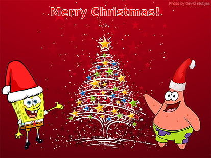 SpongeBob Squarepants och Patrick Star, Christmas, SpongeBob SquarePants, HD tapet HD wallpaper