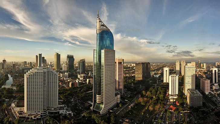 Jakarta Indonesia Skyline Wallpaper Hd, HD papel de parede