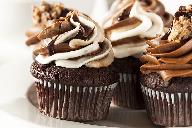 Schokolade, Cupcakes, Dessert, Essen, Brownie, HD-Hintergrundbild