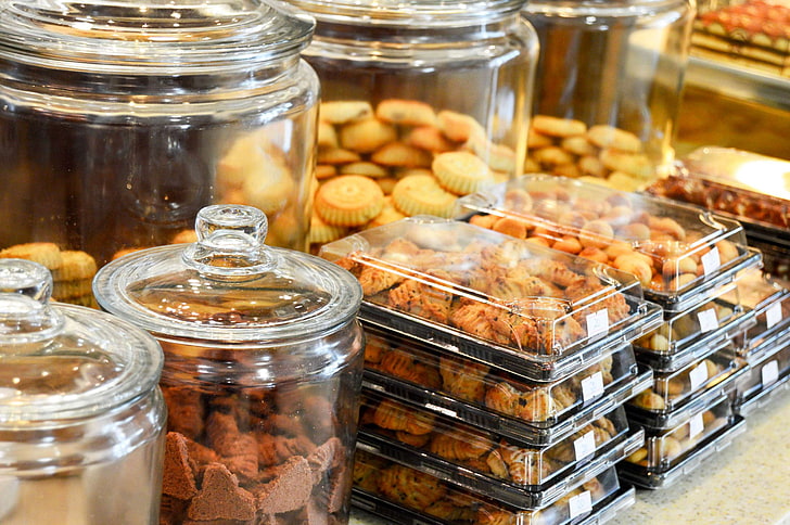 bakery, biscuit, biscuits, cookie, cookies, jars, HD wallpaper