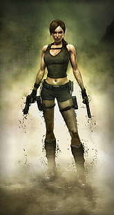видеоигры, девушки с оружием, Tomb Raider, фильмы, Лара Крофт, Tomb Raider: подземный мир, женщины, пистолет, HD обои HD wallpaper