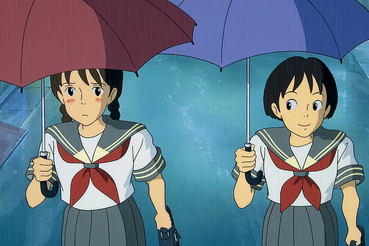 Shizuku y Yuko Susurro del corazón ilustración, susurro del corazón, shizuku tsukishima, niña, Fondo de pantalla HD