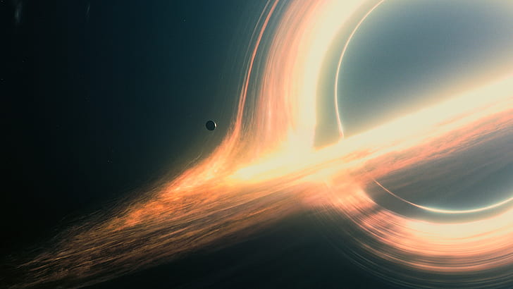 artwork, black holes, Gargantua, Interstellar (movie), movies, planet, space, HD wallpaper