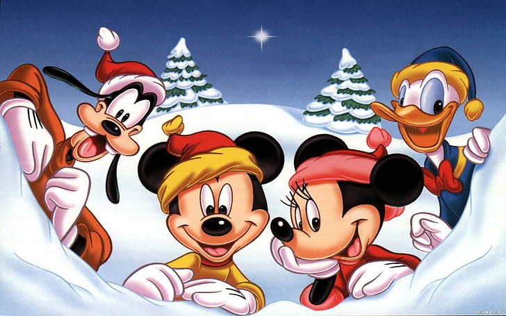 Mickey Mouse Dan Teman-Merry Christmas-Desktop Wallpaper Hd 1920 × 1200, Wallpaper HD