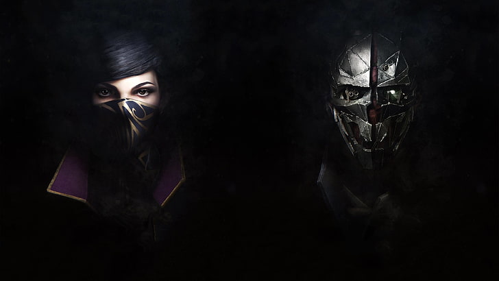 dishonored 2, corvo attano, emily kaldwin, masks, artwork, Games, HD wallpaper