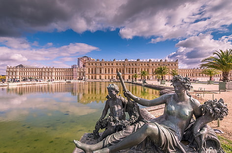 France, Paris, fontaine, château de Versailles, Fond d'écran HD HD wallpaper
