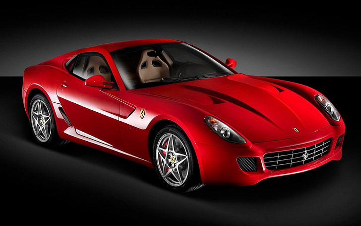 red Ferrari sports coupe, ferrari, scaglietti, red, fast, dark, HD wallpaper