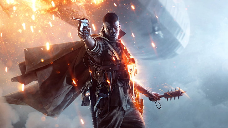 ตัวละครชายในชุดคลุมสีดำ Battlefield 1 เกมพีซีลูกเต๋า EA DICE วิดีโอเกม, วอลล์เปเปอร์ HD