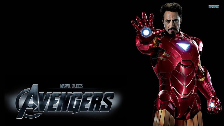 Tony Stark พร้อมข้อความซ้อนทับ The Avengers, Iron Man, Tony Stark, Robert Downey Jr., วอลล์เปเปอร์ HD