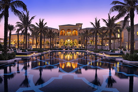 бассейн, отдых, OneandOnly The Palm, лучшие отели, бронирование, путешествия, туризм, курорт, Дубай, HD обои HD wallpaper