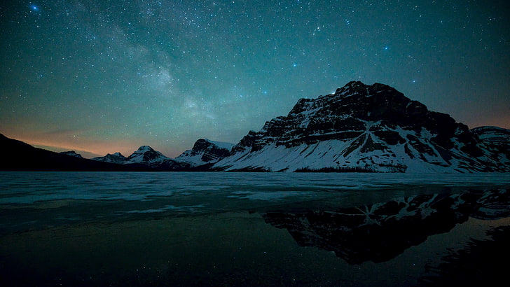 أبيض وأسود الجبل ، المناظر الطبيعية ، كندا ، الثلج، خلفية HD