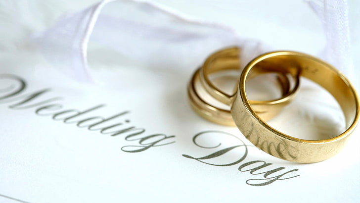 couple, fingers, hands, marriage, pair, rings, wedding, HD wallpaper