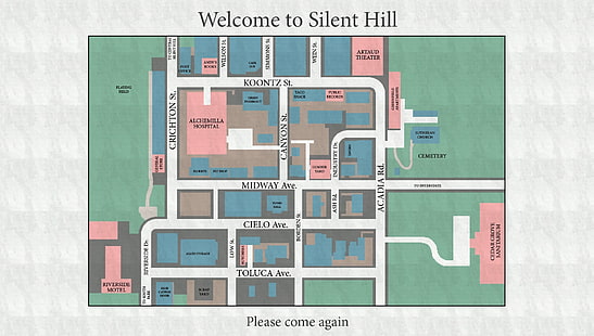 kat planı illüstrasyon, Silent Hill, video oyunları, HD masaüstü duvar kağıdı HD wallpaper
