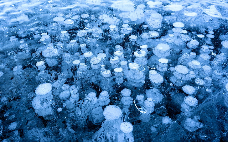 gefrorener fluss, eis, see, winter, beschaffenheit, landschaft, cyanblau, HD-Hintergrundbild
