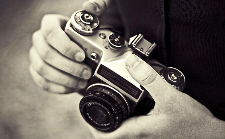 Zenith Film Camera, black and gray DSLR camera, Vintage, Camera, Film, Zenith, HD wallpaper