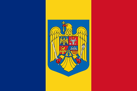 2000px флаг, герб svg, палто, Румъния, HD тапет HD wallpaper