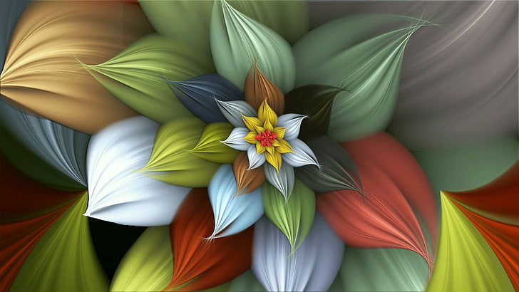 mehrfarbige Blume digitale Tapete, Blume, Hintergrund, bunt, Rauch, HD-Hintergrundbild