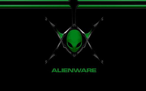 Alien, space, aliens, alienware, green, faces, 3d and abstract, HD wallpaper HD wallpaper