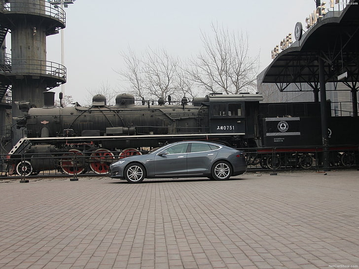 2013, czarny, auta, elektryczny, model-s, p85, tesla, Tapety HD
