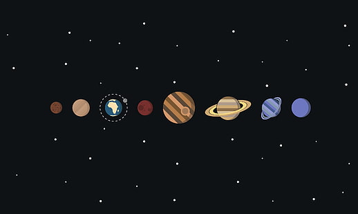分類された色の惑星図、宇宙、星、惑星、ベクトル、太陽系、 HDデスクトップの壁紙 HD wallpaper