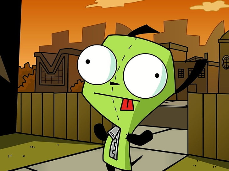 green dog animated character screenshot, TV Show, Invader Zim, Cartoon, Gir (Invader Zim), HD wallpaper
