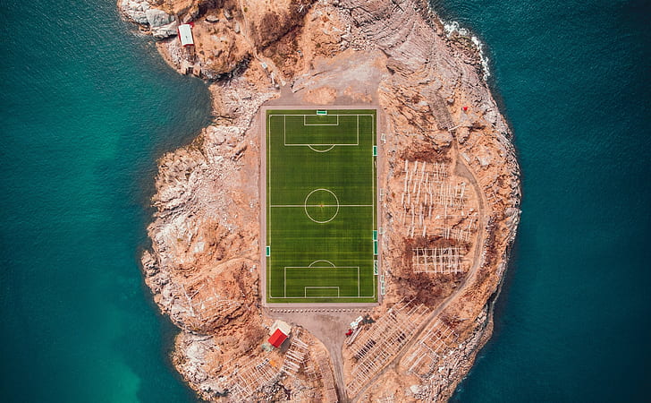 テニスコート 島 空中写真 スポーツ テニス ビュー 空中 ノルウェー 島 ロフォーテン諸島 Dronephotography Hdデスクトップの壁紙 Wallpaperbetter