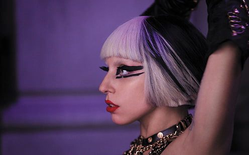 Lady Gaga, Lady Gaga, chanteuse, visage, maquillage, Fond d'écran HD HD wallpaper