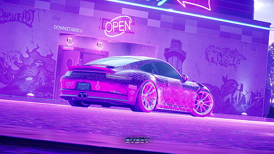  Music, Porsche, Style, Background, NFS, 80s, GT3, Neon, Illustration, 80's, Synth, Retrowave, Synthwave, New Retro Wave, Futuresynth, Sintav, Retrouve, Outrun, by Bubec, Bubec, Porsche GT3 Retro, HD wallpaper HD wallpaper