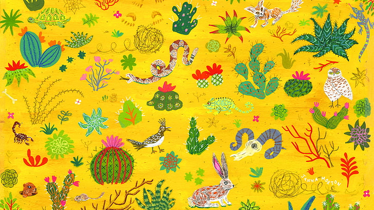 cactus, snake, HD wallpaper